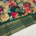 Lavanya Dola Silk Saree with HD Kalamkari print and heavy jacquard border